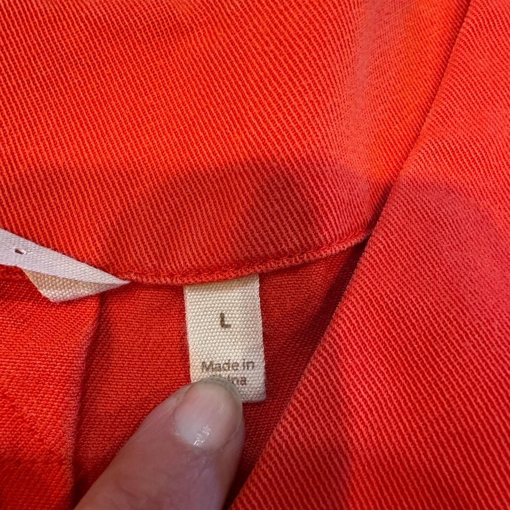 Soft Surroundings Red V‑Neck Button Accent Blouse - Picture 5 of 9
